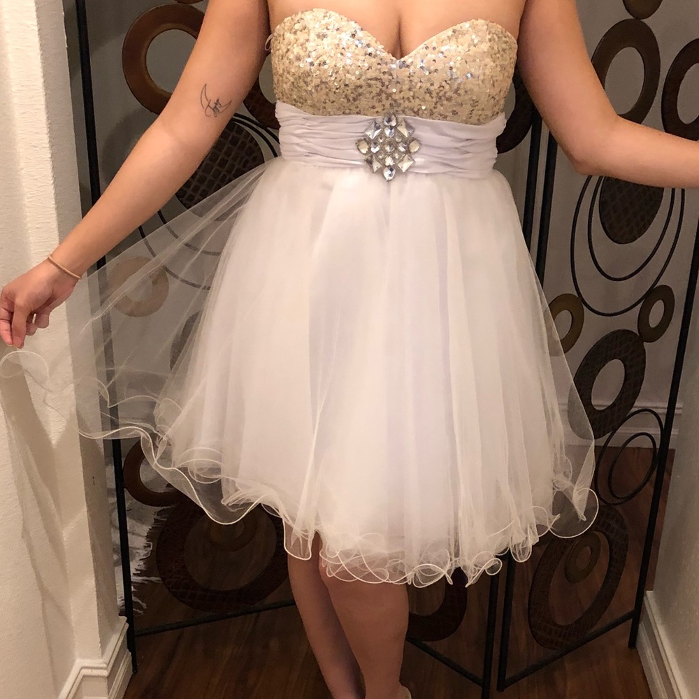 White Homecoming dress.